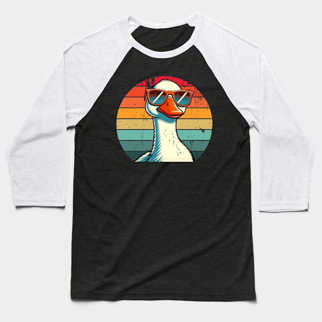 Silly Goose in Sunglasses Pun Meme Pool Funny Goose Baseball T-Shirt by KsuAnn